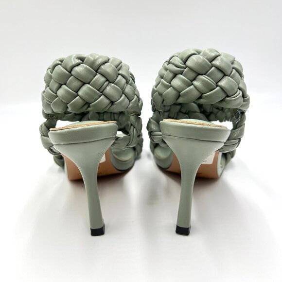 Asos Women's EU 35 US 4 Sage Green Braided Heels Sandals Mules Shoes - Picture 7 of 13